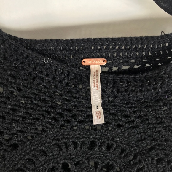 **SOLD**Free People XS Rosalind Swit Black Crochet Dress - Picture 5 of 8